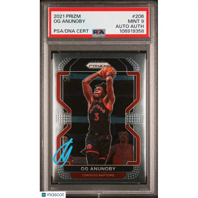 2021 Panini Prizm #206 Og Anunoby signed card PSA 9 Auto A Raptors