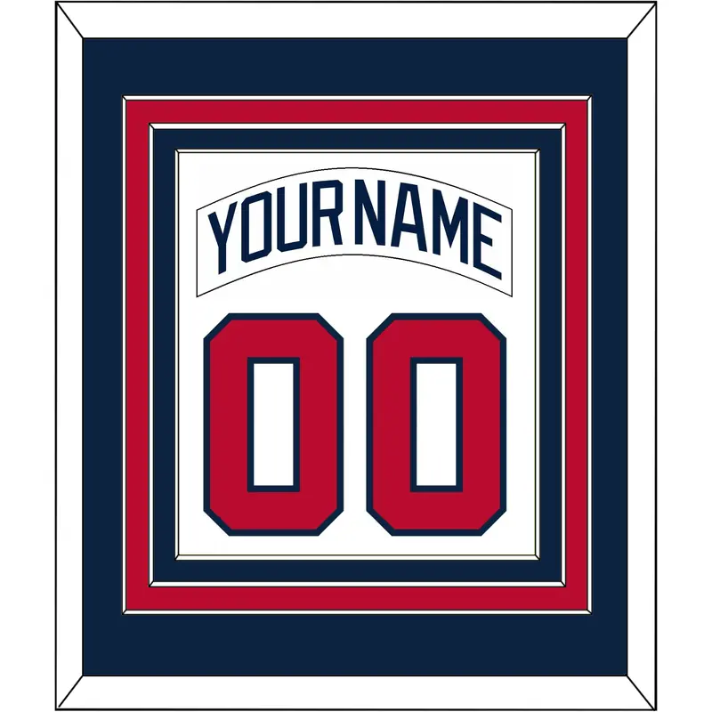 Atlanta Nameplate & Number Combined - Home White (1987-2004) - Triple Mat 3