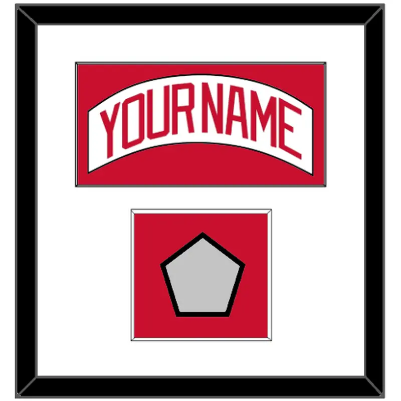 Detroit Nameplate & 2008 Stanley Cup Champions Patch - Road White (2007-2017) - Single Mat 1