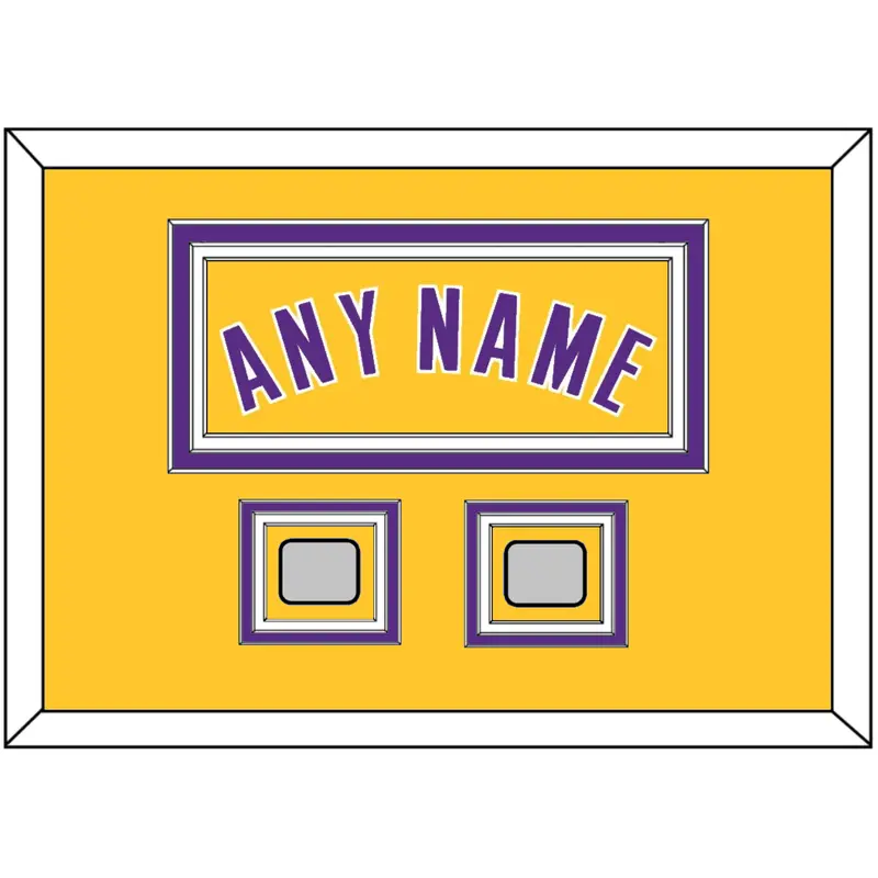 Los Angeles Name & 2 Trophy Patches - Home Yellow (1999-2018) - Triple Mat 3