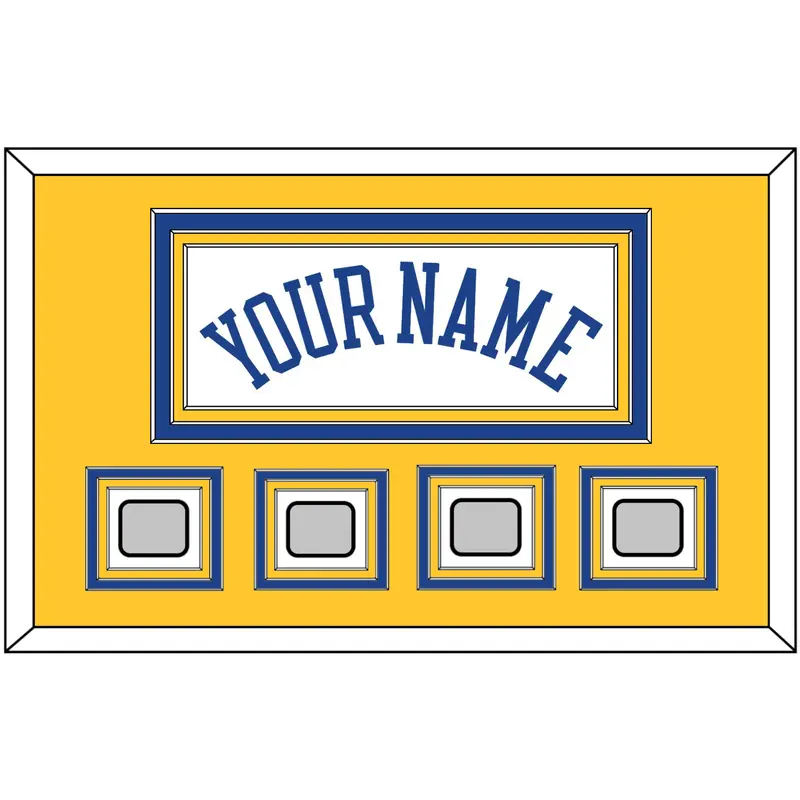 Golden State Name & 4 Finals Patches - Home White (2010-2019) - Triple Mat 3