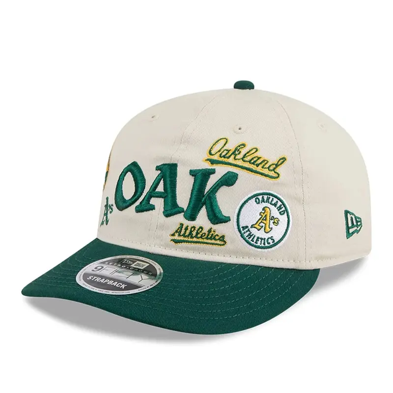 Oakland Athletics MLB Scatter Cream Retro Crown 9FIFTY Adjustable Cap