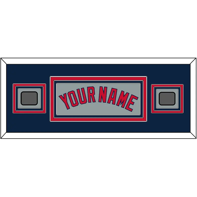 Boston Name & Two World Series Jersey Patches - Road Gray - Triple Mat 6