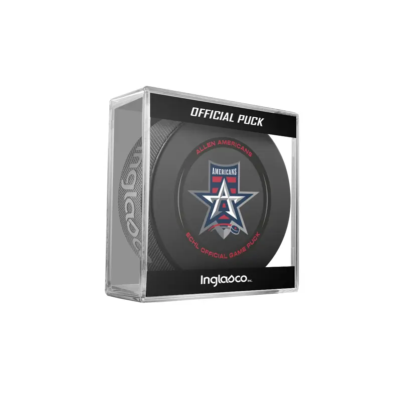 ECHL Allen Americans 2024-25 Official Game Hockey Puck In Cube