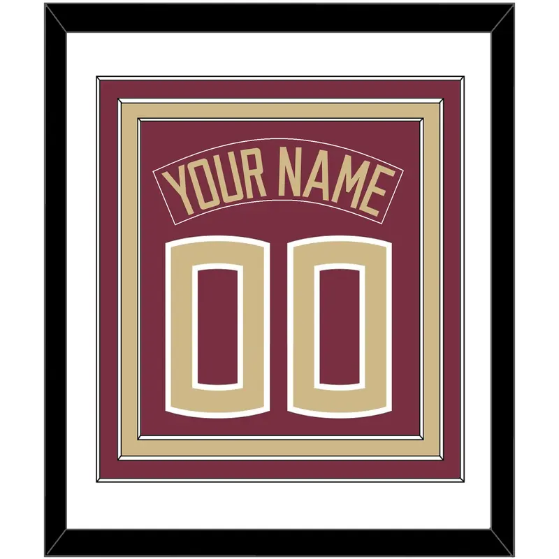 Florida State Baseball Nameplate & Number (Back) Combined - Alternate Garnet - Triple Mat 1