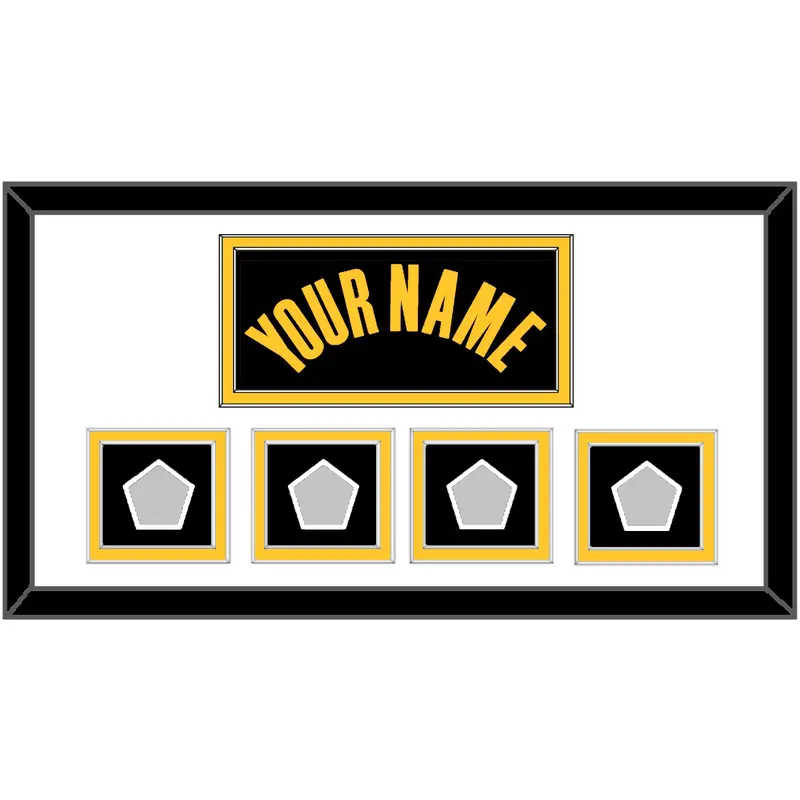 Golden State Name & 4 Finals Patches - Black City (2021-2022) - Double Mat 2