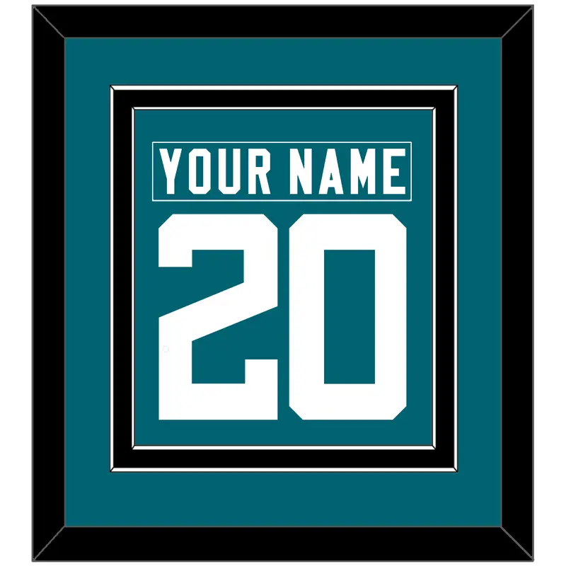Jacksonville Nameplate & Number (Back) Combined - Home Teal - Double Mat 3