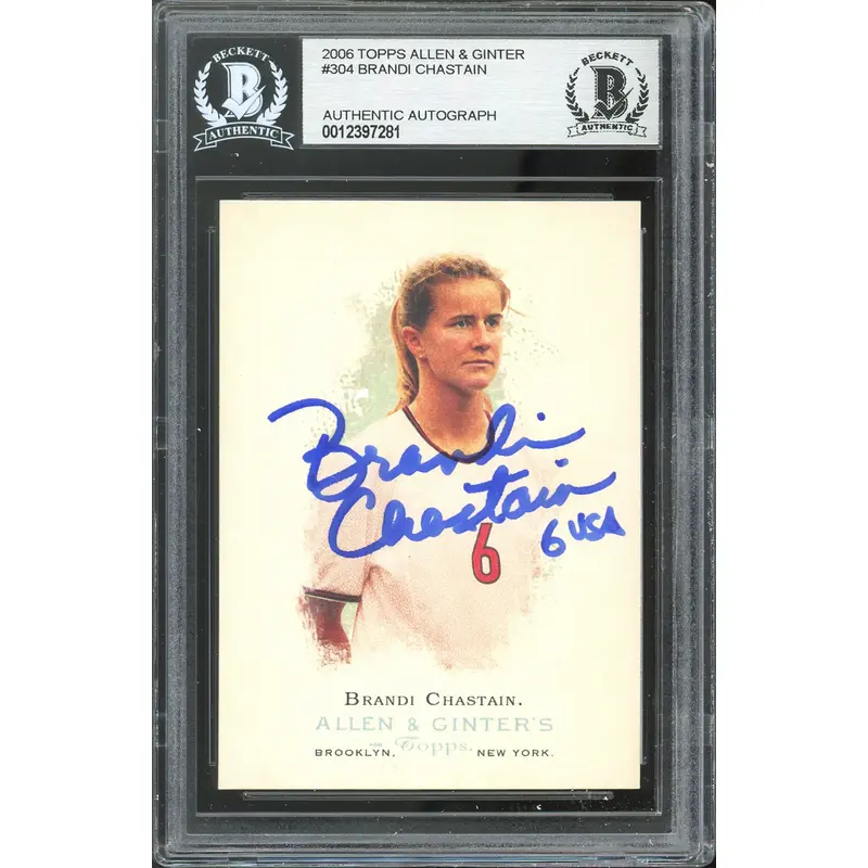 Brandi Chastain Signed 2006 Topps Allen & Ginter #304 Card BAS Slabbed #12397281