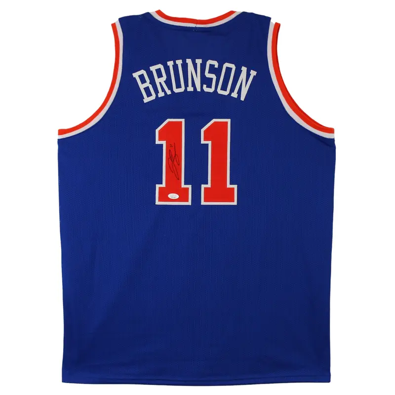 Jalen Brunson Authentic Signed Blue Pro Style Jersey Autographed JSA Witness