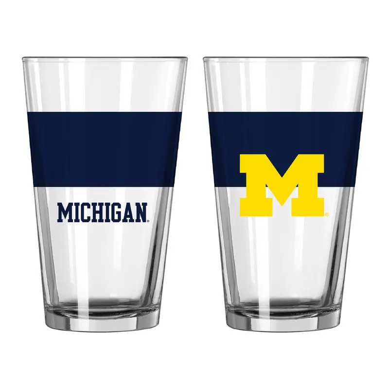 Michigan 16oz Colorblock Pint Glass