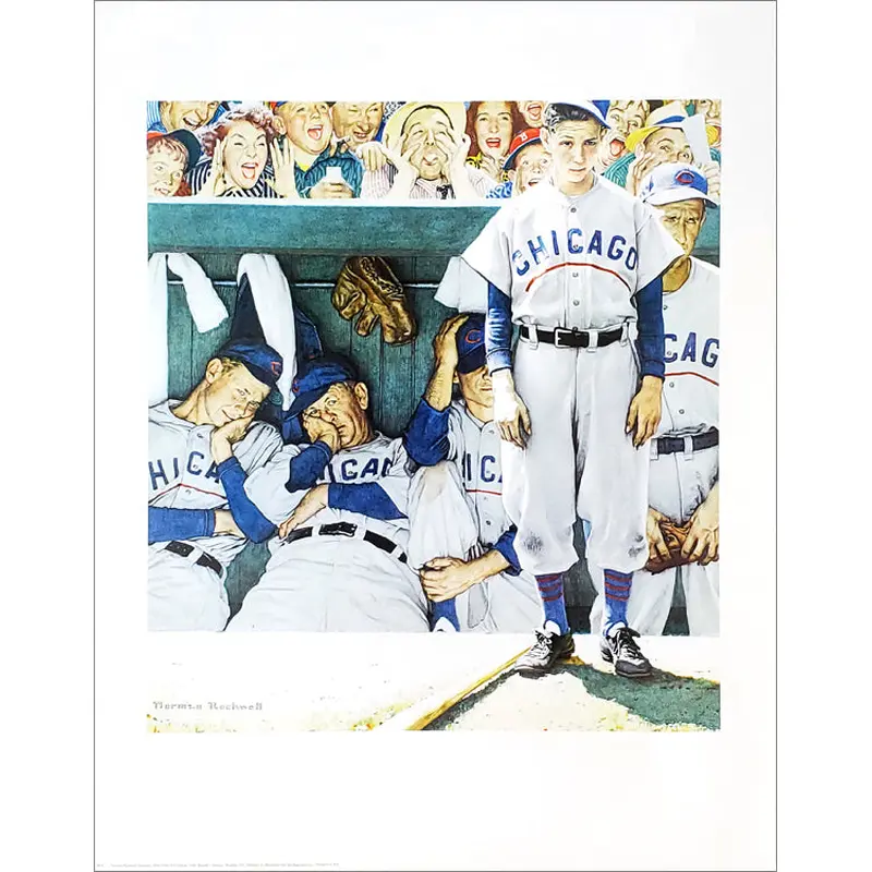 Classic Baseball "The Dugout" by Norman Rockwell Premium Poster - Shorewood Fine Art