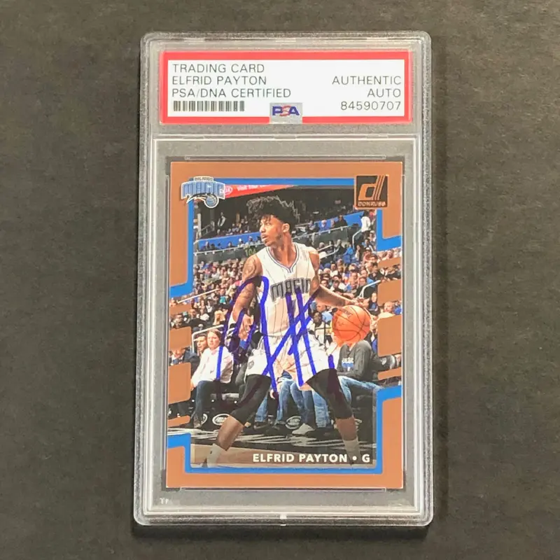 2017-18 PANINI DONRUSS #110 Elfrid Payton Signed Card AUTO PSA/DNA Slabbed Magic