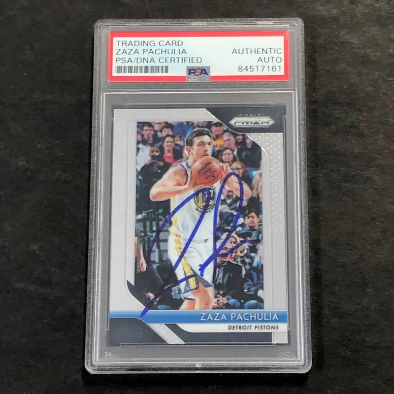 2018 Panini Prizm #192 Zaza Pachulia Signed Card AUTO PSA Slabbed Warriors