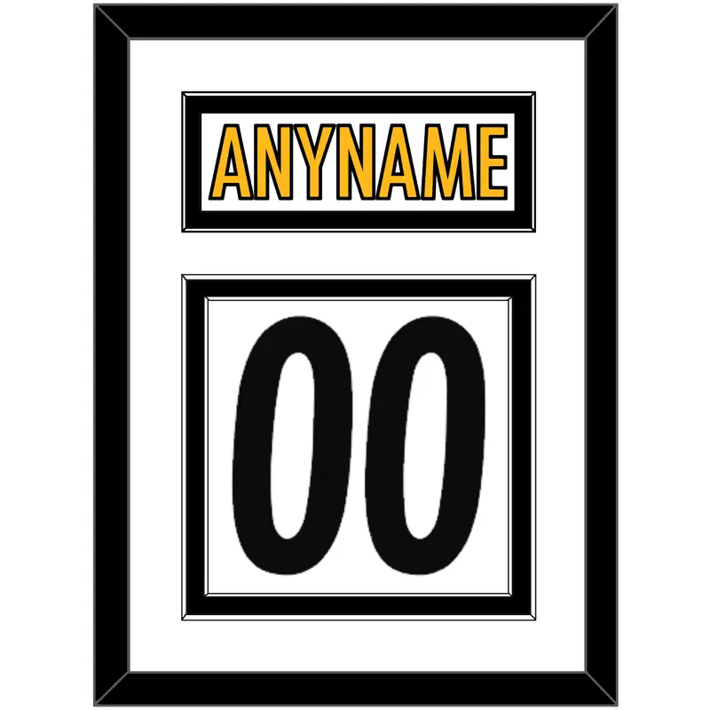 Pittsburgh Nameplate & Number (Back) - Road White - Double Mat 2