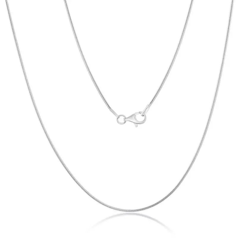Sterling Silver 1.0mm Snake Chain - Rhodium Plated
