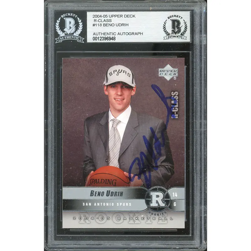 Spurs Beno Udrih Authentic Signed 2004 Upper Deck R-Class #118 Card BAS Slabbed
