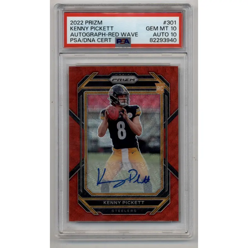 Kenny Pickett 2022 Prizm Red Wave Auto140/149 PSA 10 Gem Mint Auto 10