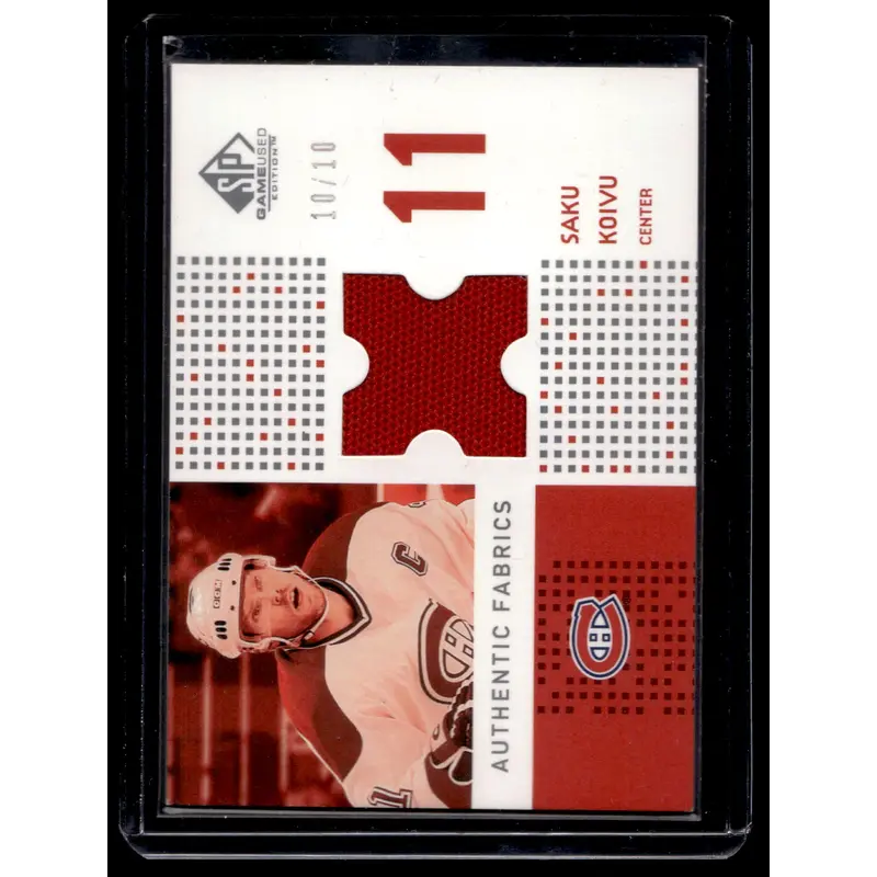 2002-03 Upper Deck SP Game Used - Authentic Fabrics - Rainbow - Saku Koivu #AF-SK /10