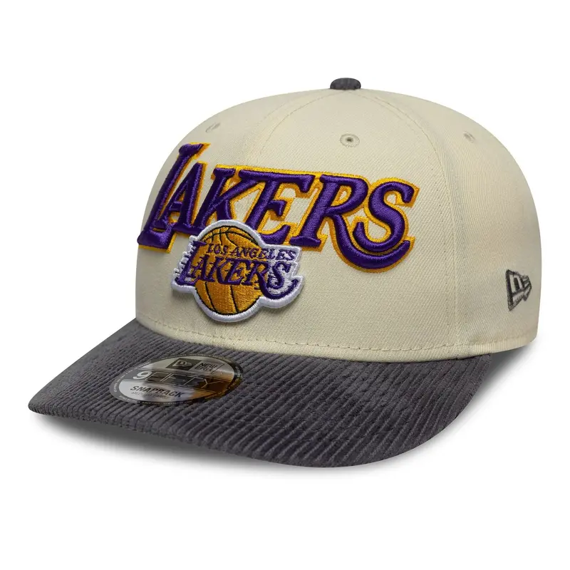 LA Lakers NBA Cord Visor Cream 9FIFTY Snapback Adjustable Cap