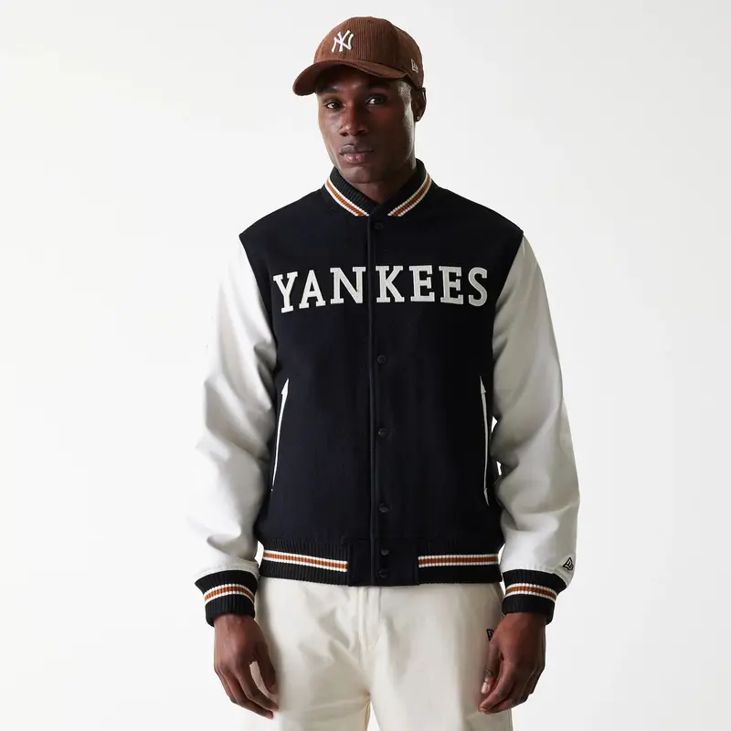 New York Yankees MLB Wordmark Black Varsity Jacket