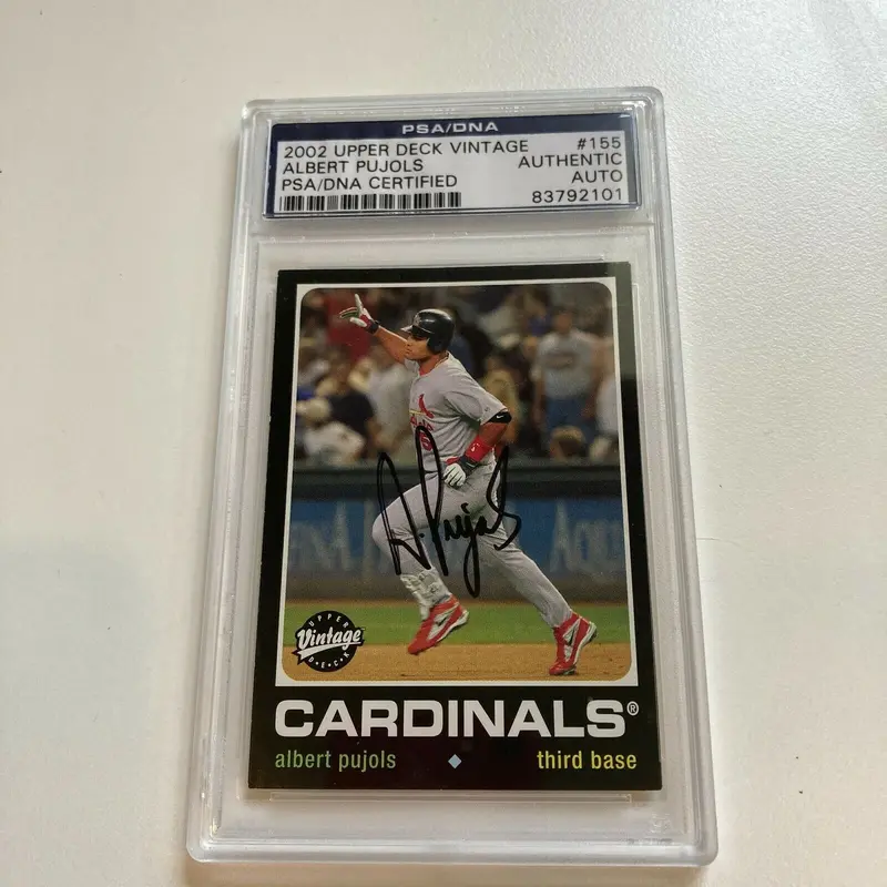 Rare 2002 Upper Deck Vintage Albert Pujols Signed Baseball Card RC PSA DNA