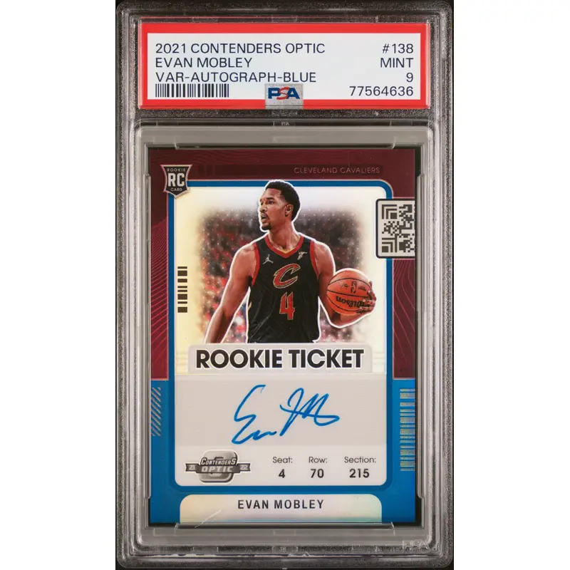 Evan Mobley 2021 Contenders Optic Variation Autograph Blue #24/35 PSA 9 Mint