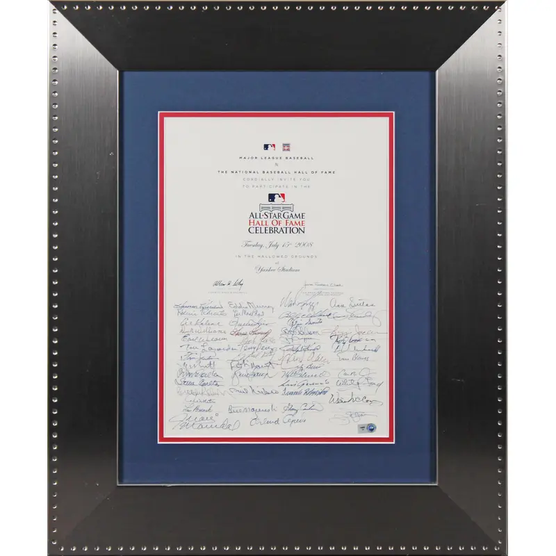 MLB HOFers (49) Signed Framed 2008 HOF Celebration Framed Display MLB #LH144083