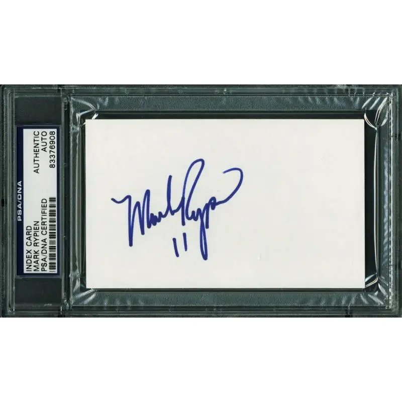 Redskins Mark Rypien Authentic Signed 3X5 Index Card Autographed PSA/DNA Slabbed
