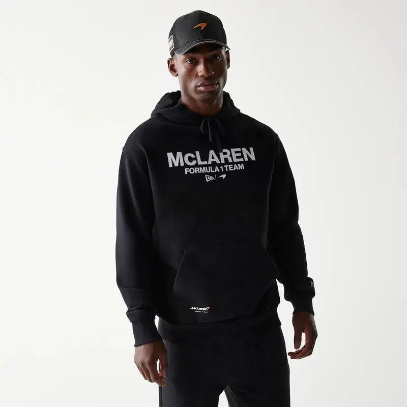 McLaren Racing Wordmark Black Oversized Pullover Hoodie