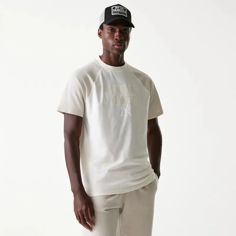 New York Yankees MLB Raglan Open White Oversized T-Shirt