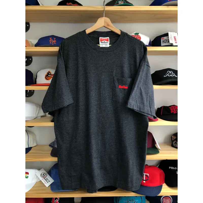 Vintage Marlboro Unlimited Striped Pocket Tee Size L/XL