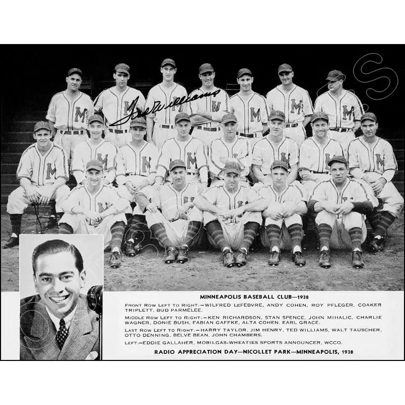 1938 Minneapolis Millers 11X14 Photo - Autographed Minor Leagues Ted Williams - 1236