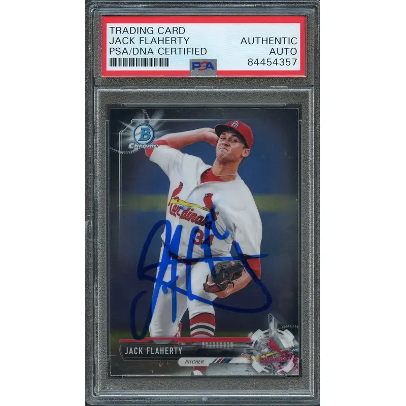2017 Bowman Chrome Prospects #BCP103 Jack Flaherty Signed Card PSA Slabbed Auto