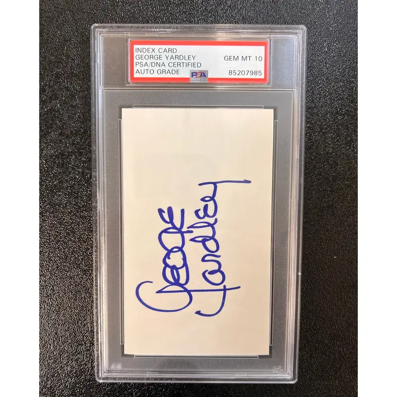 George Yardley Signed Cut AUTO 10 PSA Slabbed Pistons