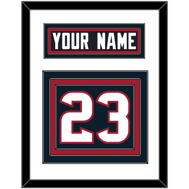 Houston Nameplate & Number (Back) - Home Blue (2002-2023) - Triple Mat 1