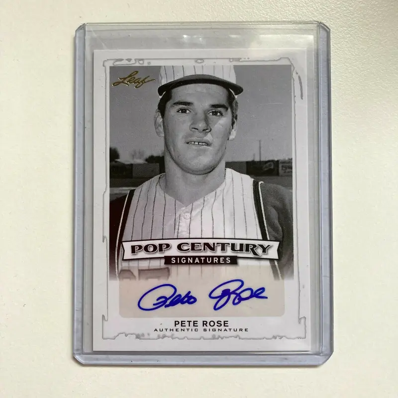 Leaf Pop Century Pete Rose Auto Signed Autographed Baseball Card