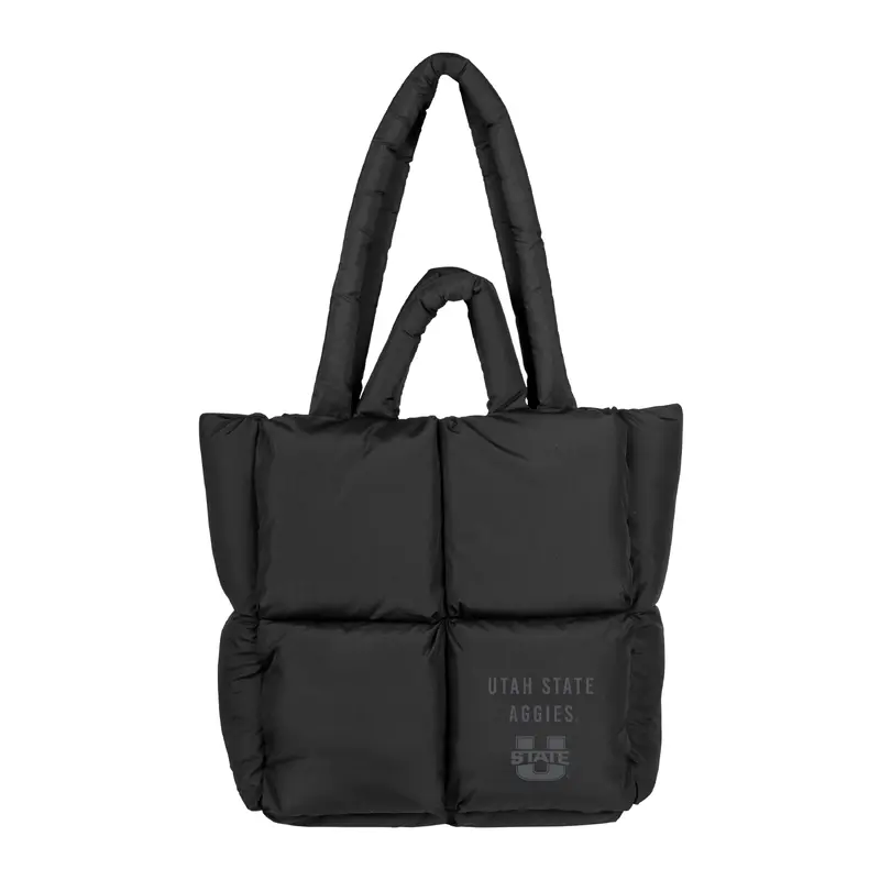 Utah State Black Puff Tote