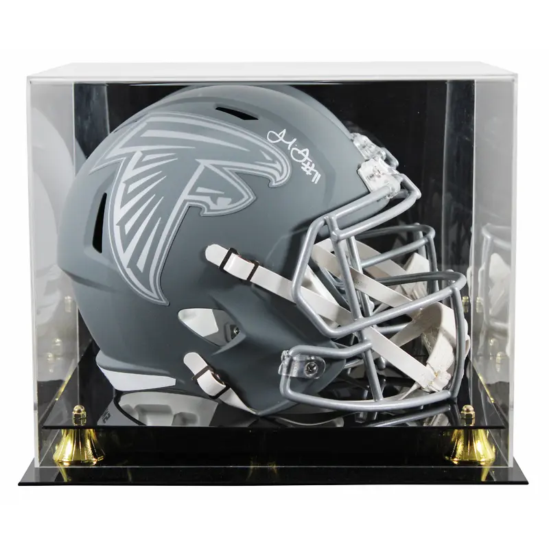Falcons Julio Jones Signed Slate Full Size Speed Rep Helmet W/ Case BAS Witness