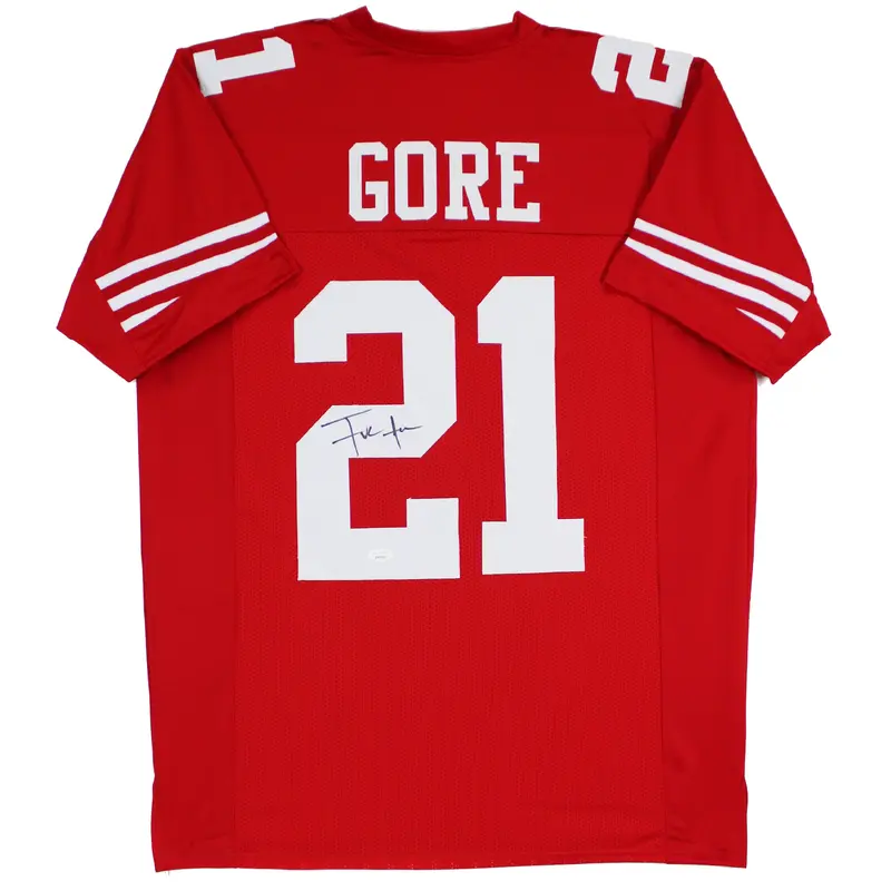 Frank Gore Authentic Signed Red Pro Style Jersey Autographed JSA Witness