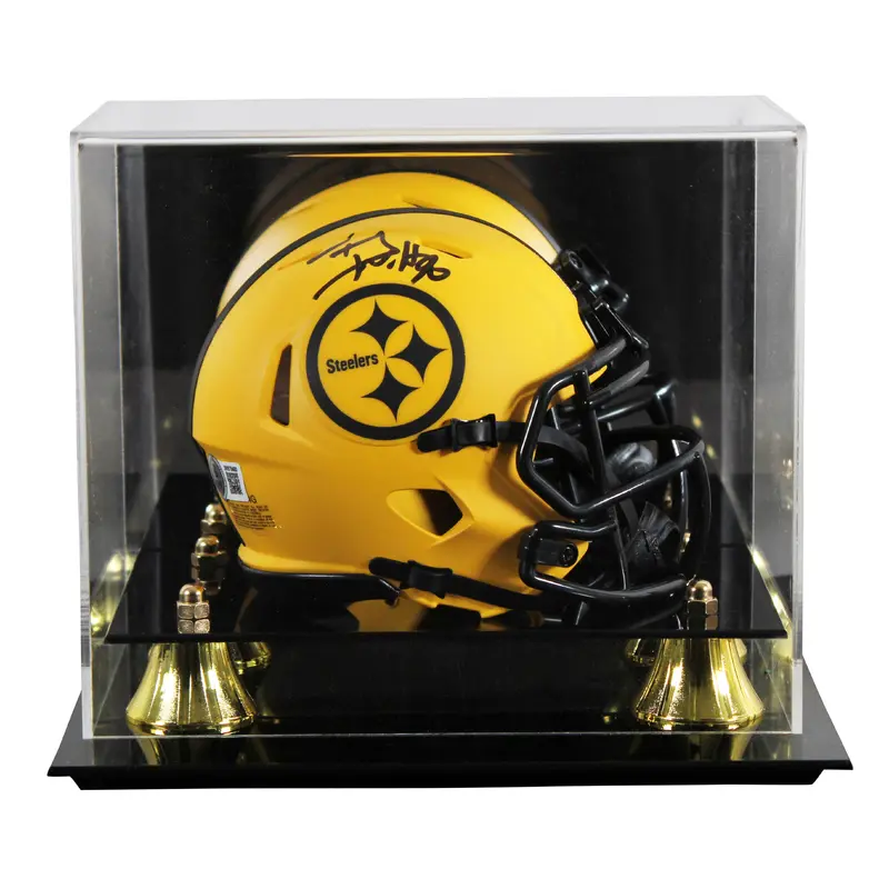 Steelers T.J. Watt Authentic Signed Rave Speed Mini Helmet W/ Case BAS Witnessed