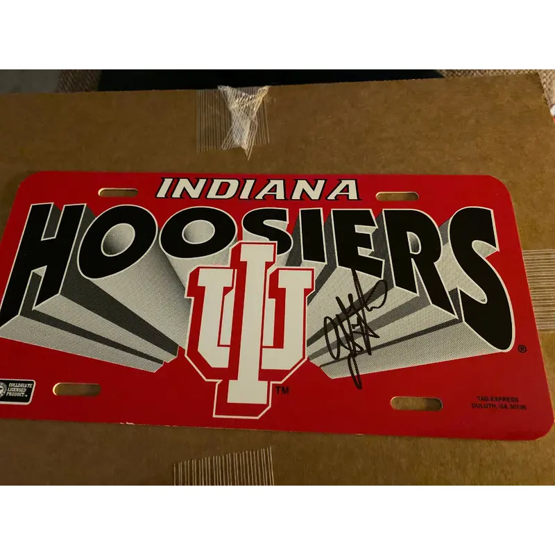 AJ Guyton Autographed Indiana University License Plate