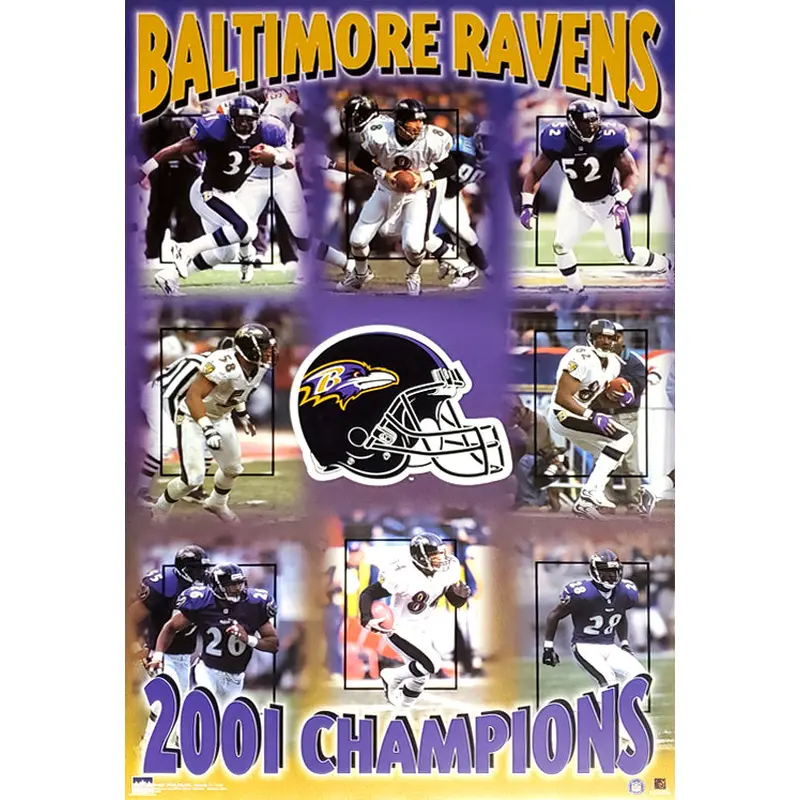 Baltimore Ravens Super Bowl XXXV Champions Commemorative Poster - Starline 2001