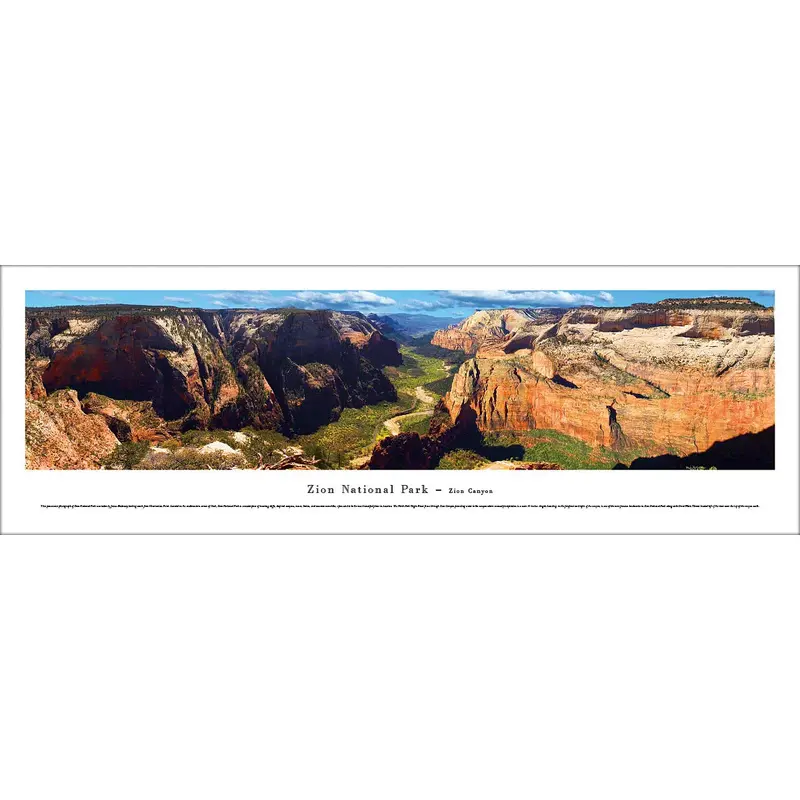 Zion National Park, Zion Canyon (Southern Utah) Panoramic Poster Print - Blakeway