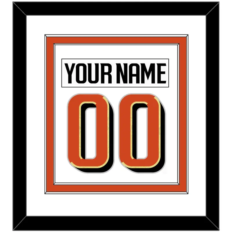 Anaheim Nameplate & Number (Back) Combined - Road White - Double Mat 1