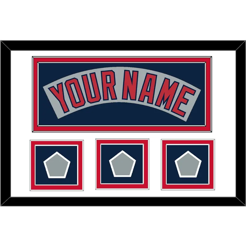 Boston Nameplate & Three World Series Jersey Patches - Road Gray (1992-2008)- Double Mat 1