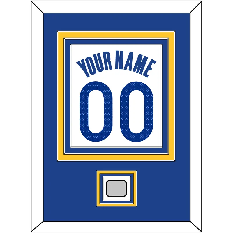 Golden State Name & Number With Finals Patch - White Association - Triple Mat 2