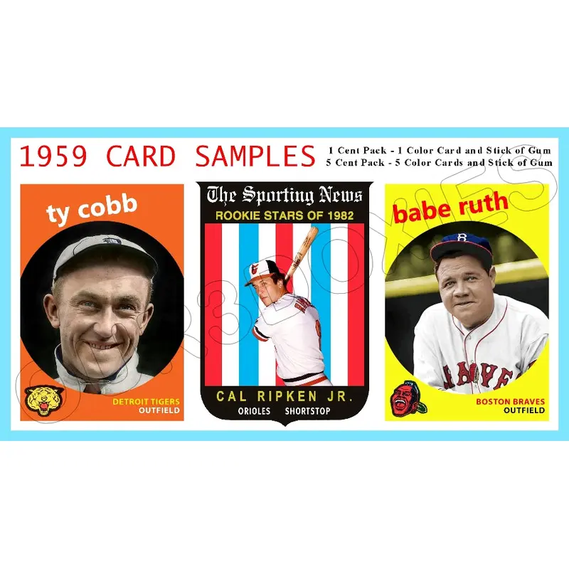 Ruth Cobb Ripken 1959 Topps Salesman Sample Panel Custom Card - 4712