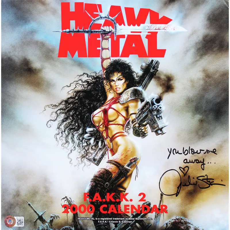 Julie Strain Authentic Signed 2000 F.A.K.K. 2 Heavy Metal Calendar BAS #BA74088