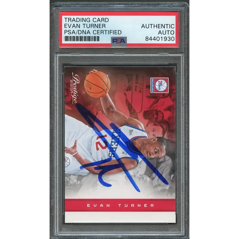 2012-13 Panini Prestige #132 Evan Turner Signed Card AUTO PSA Slabbed 76ers