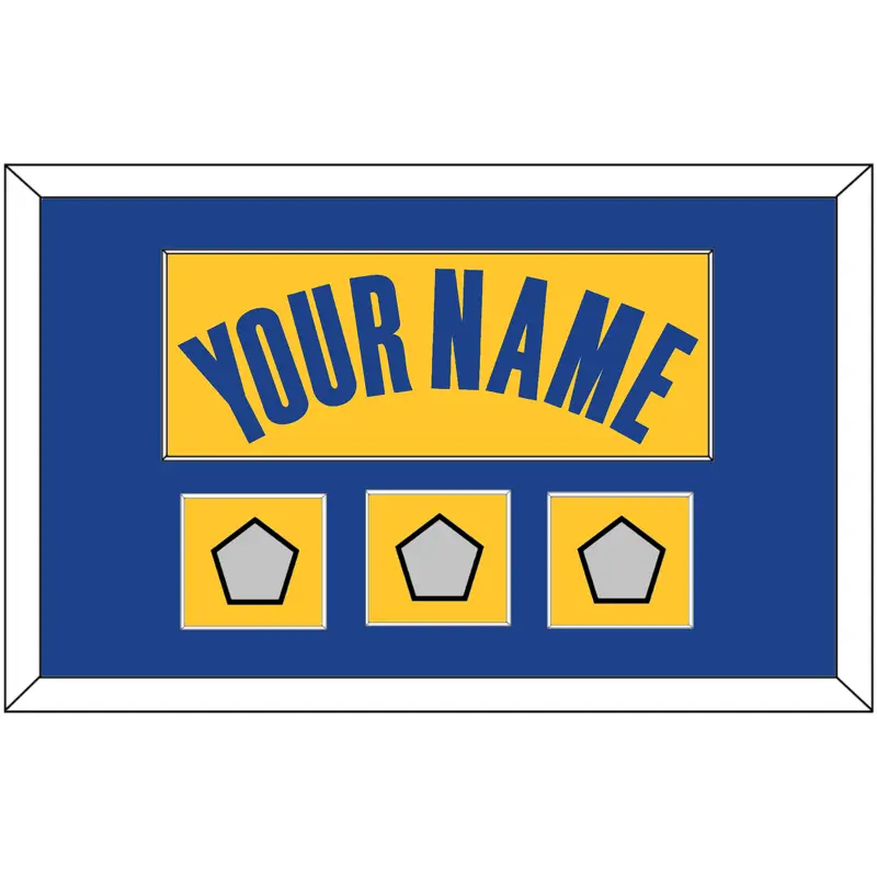 Golden State Name & 3 Champions Patches - Yellow Statement (2019-2022) - Single Mat 2